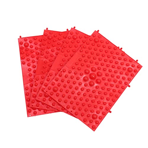 FOMIYES Game Plaything Punish Props Toe Pressure Plate 4 Pcs Red Acupressure Relaxation Mat for Reflexology Foot Massage