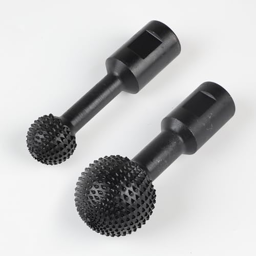 EFUTURETIME Kugelraspel für Holz, φ 25mm + 40mm, Kugelfräser Holz Schnitzen mit M14-Gewinde, Holzraspel für Winkelschleifer 115/125 mm, Ideal zum Aushöhlen Gravieren Schleifen auf Holz