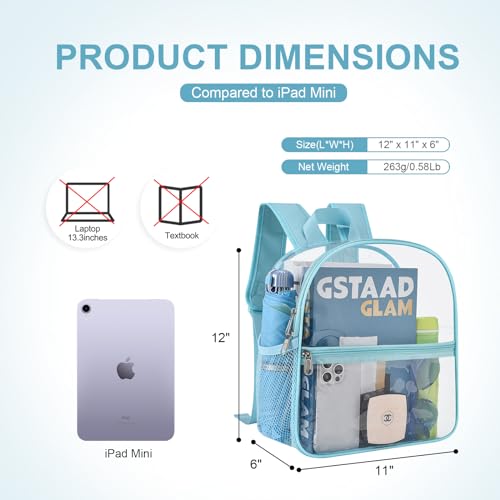 Image of Oraben Clear Backpack for Stadium Events Stadium Backpack Waterproof 12x6x12 Clear Bag for Adult Concert Sport Work