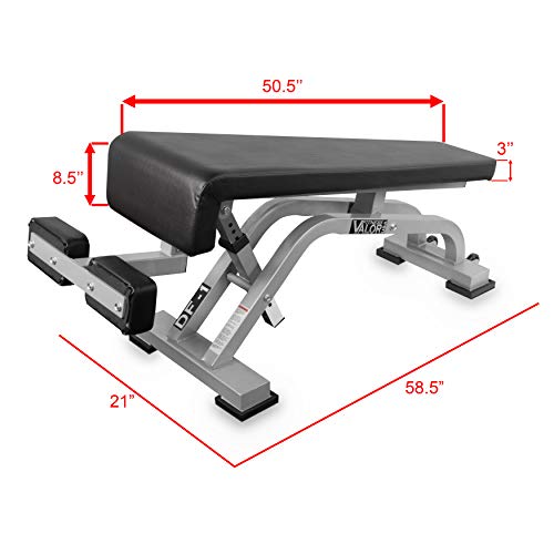 Valor Fitness DF-1 Adjustable Decline/Flat Bench for Weightlifting and Ab Crunches