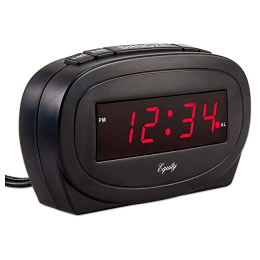 Equity by La Crosse 30228 LED Alarm Clock,Black 4.50"W x 1.85"D x 2.65"H