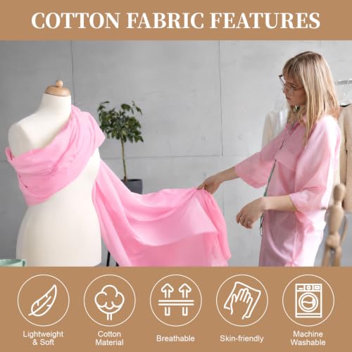 Image of 100% Cotton Fabric, 63 Inch X 1 Yard Pink Fabric by The Yard | Medium Weight, Natural, Easy Care, Fabric for Sewing Embroidery , Garments, Crafts Material, Apparel Cloth