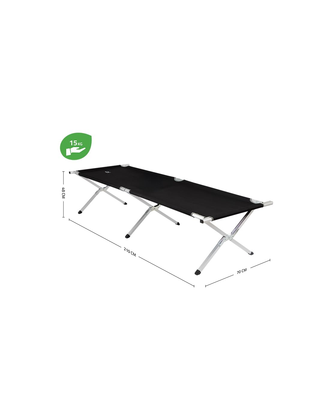 Bo-Camp - Fußhocker Bett - XL - Aluminium - Schwarz