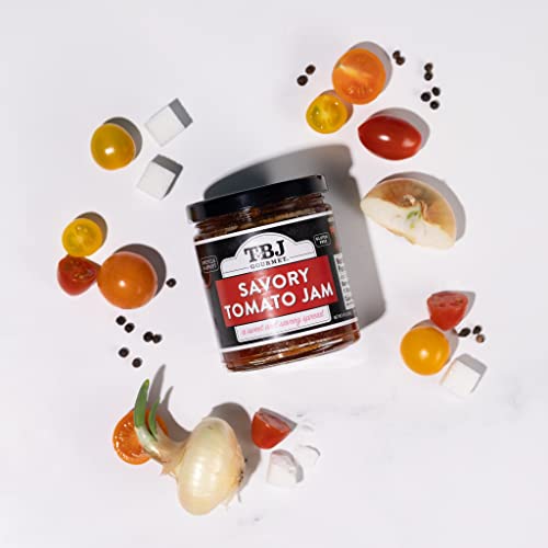 Tbj Gourmet Spiced Tomato Jam - Spicy Tomato Jam - Spicy Tomato Ketchup Alternative - Sweet, Savory & Spicy Tomato Spread & Jam Preserves - Vegan, Gluten Free Jam - 3 X 9 Ounces #TOP3