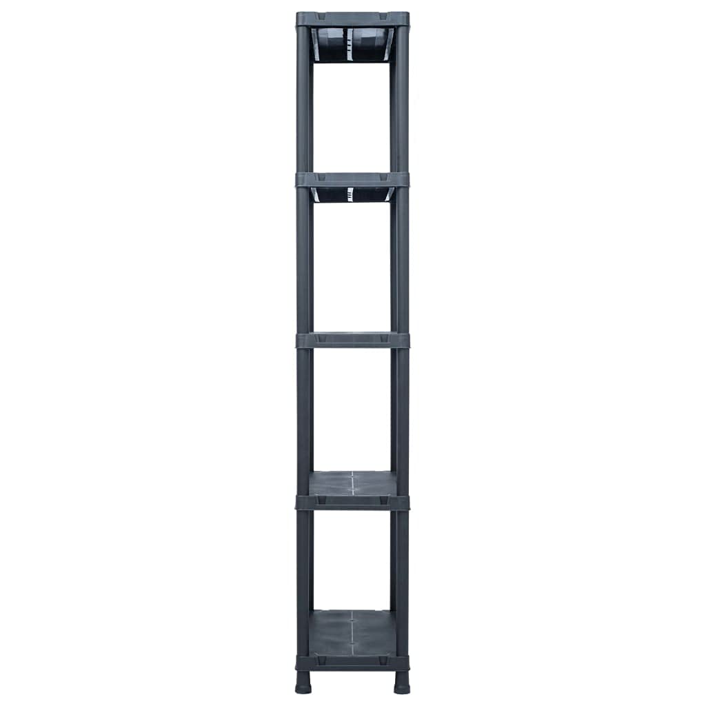 ZEYUAN Lagerregal, Küchenregal, Regal Küche, Standregal, Regale & Ablagen, Abstellraum Regal, Bücherregal, Schwarz 125 kg 60 x 30 x 180 cm Kunststoff