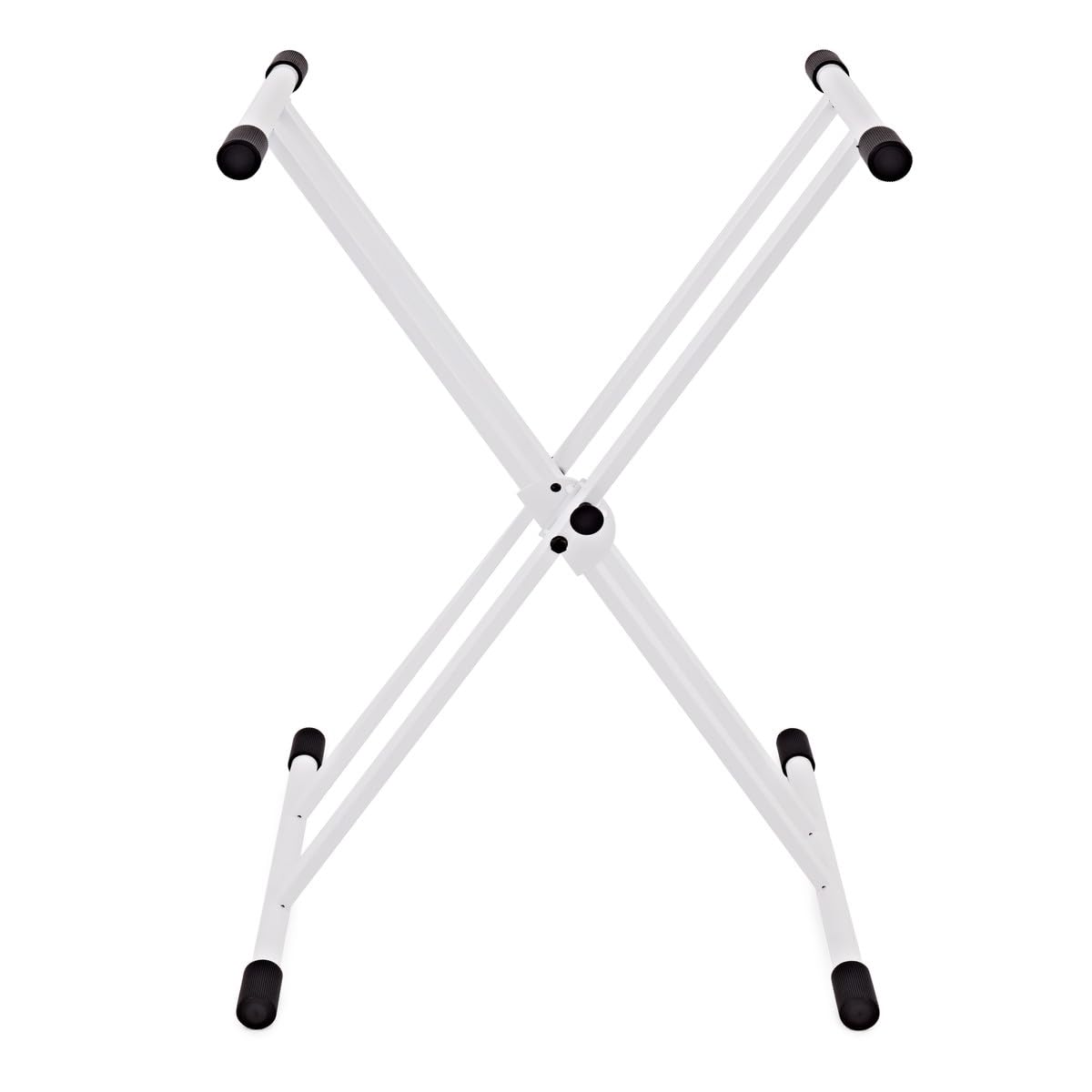 gear4music X-Frame Double Braced Keyboard Stand, White