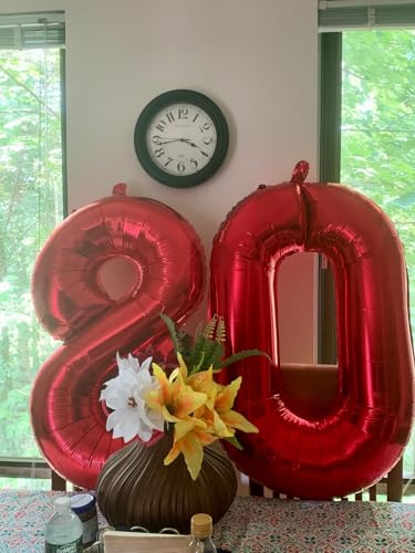 Image of 9 Balloon Numbers Birthday Decorations, 40In Red Balloons for Men Women | Eye-catching Appearance, Perfect Decorative Centerpieces, Convenient Self-sealing Structure, Widely for Various Occasions