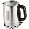 Amazon Basics Stainless Steel Portable Fast, Electric Hot Water Kettle for Tea and Coffee, Automatic Shut Off, 1 Liter, Black and Sliver
