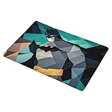 Tapis De Bain Absorbants Tapis De Bain Tapis De Porte Géométrique Super Héros Batman Flanelle Tapis De Bain Anti-Dérapant Tapis De Salle De Bain Impression Numérique Coussin De Pied 50 Cm X 80 Cm