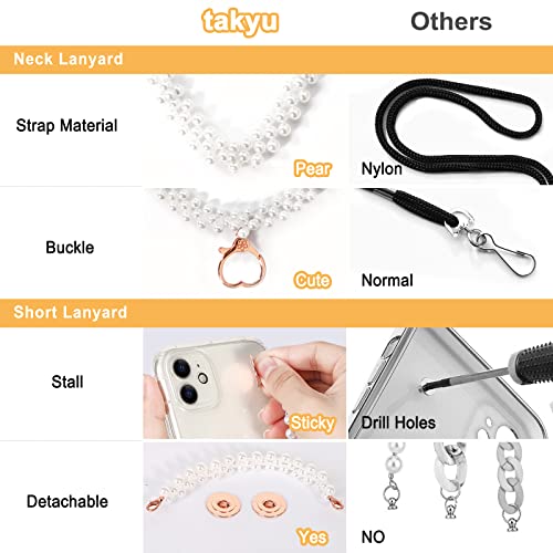 Takyu Cell Phone Lanyard Charm Strap, Takyu Pearl Lanyards Chain Arround The Neck thumb #3