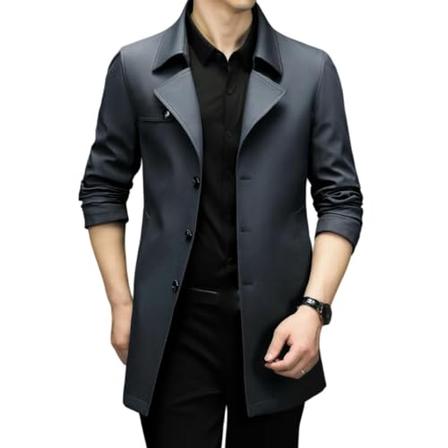 Trench pour homme long marron beige veste mi-saison automne décontractée