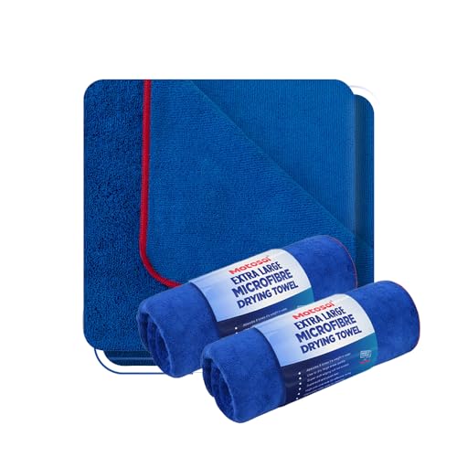 Image of Microfiber Drying Towel (Pack of 2) | Car Detailing Cloth for Cars, SUVs | 60x90 cm Extra Large | 440 GSM Ultra Thick & Absorbent | Twist Loop Hybrid Weave | Scratch Lint & Streak-Free