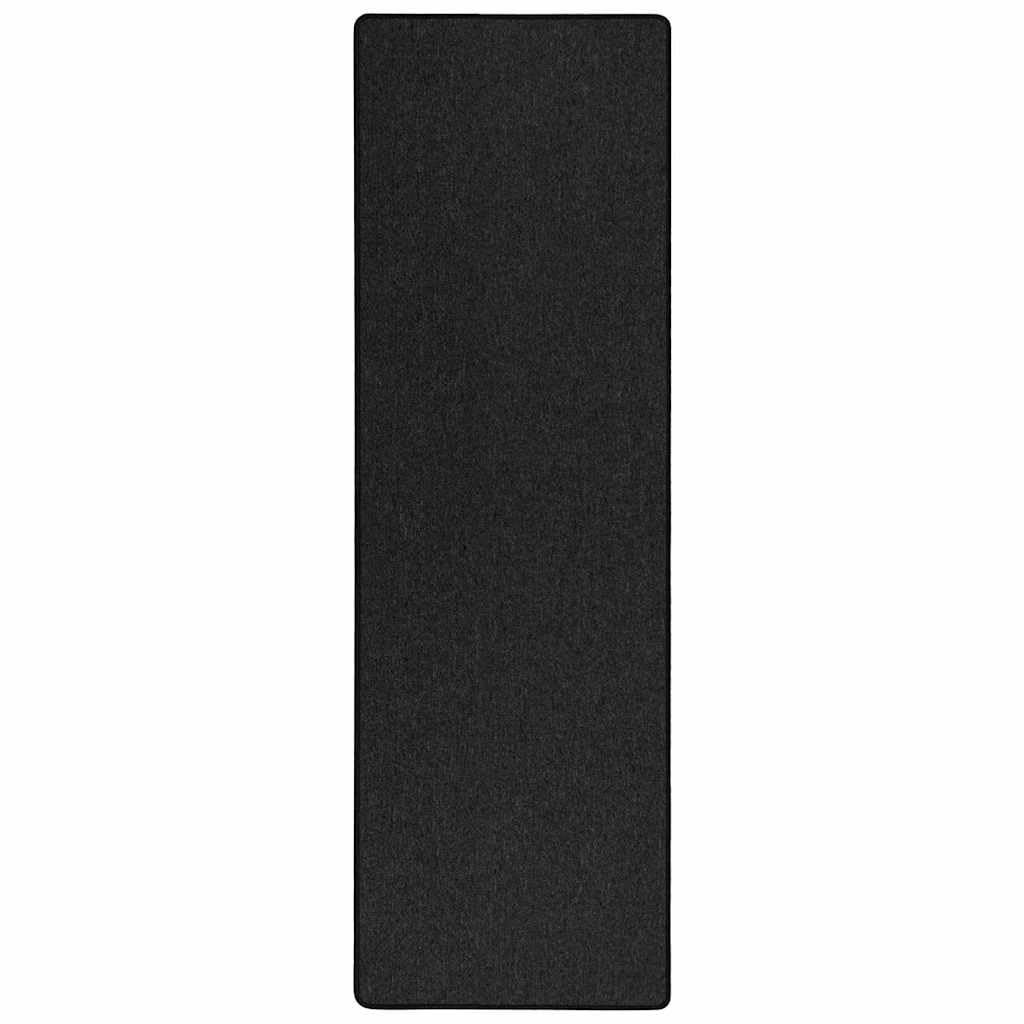 vidaXL Tapis Couloir Anthracite 100 x 250 cm 100% Polypropylène, Décor de couloir, tapis moderne, design antidérapant, polypropylène texturé, élégant et pratique