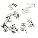 Größe: 11 x 17 mm Antiker Silberton Schmuck Charms Handwerk Kunst Herstellung Perlen F2PV6U Spritzen Phiolen, Metall, Kein Edelstein