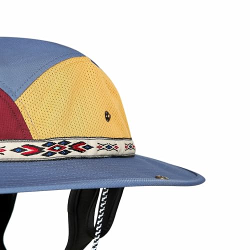 Image of Color-Blocked Fisherman Style Sun Hat for Outdoor Camping, Surfing & Vacations - Wide Brim, UV Protective, Anti-Slip