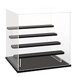 Acryl Vitrine Klarsicht Aufbewahrungsbox Countertop Würfel für Sammlerstücke, Action-Figuren, Miniaturfiguren Staubdichter Schutz Aufbewahren & Organisieren（31 x 29.5 x 31 cm 4-Tier