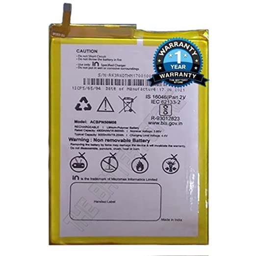 Image of The Battery SYTORE Original ACBPN50M08 Mobile Battery for Micromax in 2b E7544 with 1 Year Warranty and high Capacity Battery Backup (for Micromax in 2b E7544) (in 2B 1 Year Warranty)