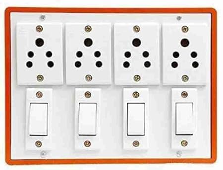 EXTENTION Brown PVC Extension Board | Long Copper Wire with 6AMP 3 PIN & Anchor Switch’s 4 Socket Extension Boards (White, 4 m)-image-35