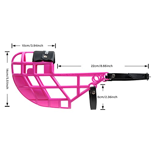 AMATHINGS Maulkorb Model Super Kennel Soft mit wattiertem Nasenstück Trinken Immer Möglich Ideal Für Freilauf, Hundewiese, Kennel, Zwinger, Rennen (Pink)