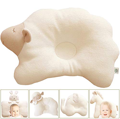 Global Certified Organic Cotton Baby Pillow, No Bleaches, No Printing, Protection for Flat