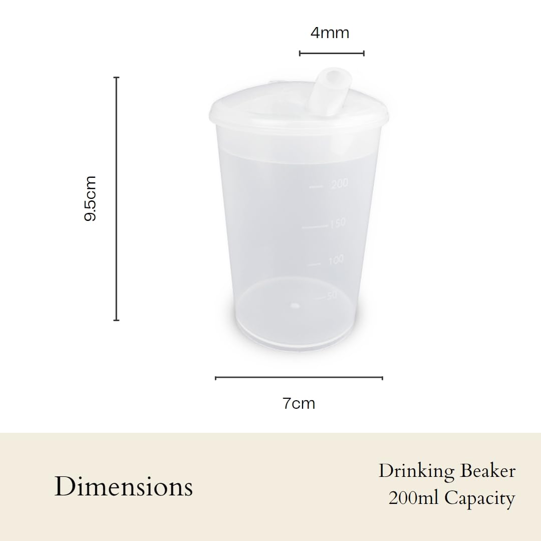 Bicchiere in plastica con coperchio per bere - Confezione da 10 | Bicchiere da adulto Bicchieri da bere per adulti con disabilità Bicchiere per anziani Bicchiere con coperchio a beccuccio piccolo