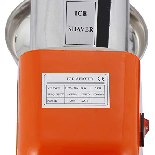 Zeny Ice Crushers Machine Electric Snow Cone Maker Stainless Steel Shaved Ice Machine 145Lbs Per Hour (Orange) #TOP6