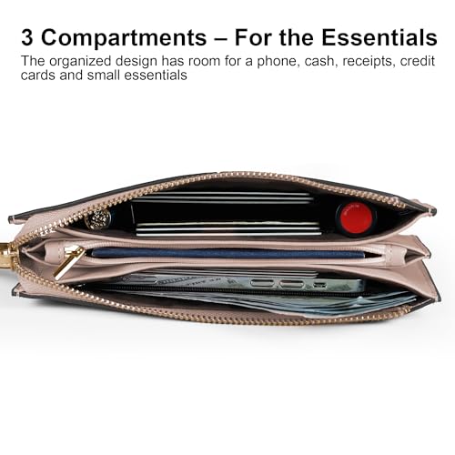 befen Genuine Leather Wristlet Clutch for Women Ultra-Slim Ladies Credit Card Holder Wallet Purses with RFID Protection2
