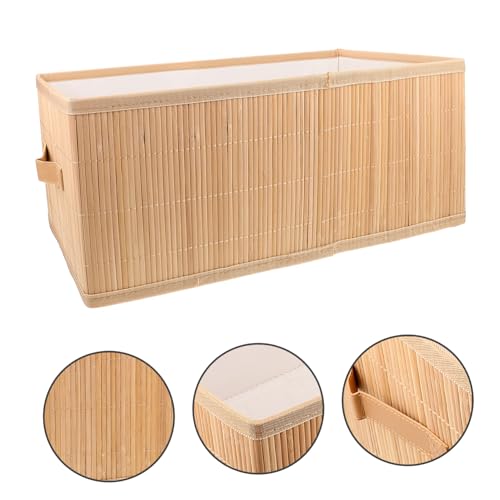 Panier de rangement pliable en bambou pour linge et jouets - 5