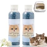 2PCS Pet Odour Eliminator & Cat Litter Deodorizer Powder, Long Lasting Cat Litter Box Freshener, Cat Urine Odour Remover & Pet Stain and Odour Remover, Odor Eliminator for Home with Jasmine Scent