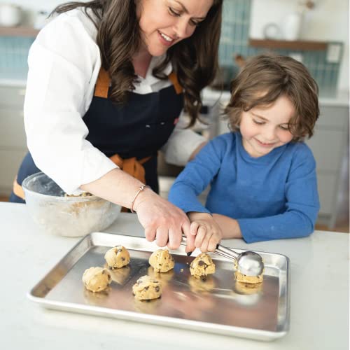 Image of KITCHENATICS Jelly Roll Baking Pan Aluminum Nonstick Warp Free Set of 2 | Rimmed nonstick trays used for roasting meats, baking pastries and catching drippings while cooking