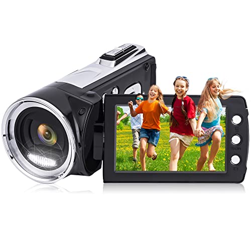 Video Camera Camcorder Vmotal FHD 1080P 30FPS 24MP Digital Camcorder 2.7 Inch 270 Degrees Rotatable Screen Video Recorder Camcorder Vlogging YouTube Camera for Kids Children Beginner Teenager Gift