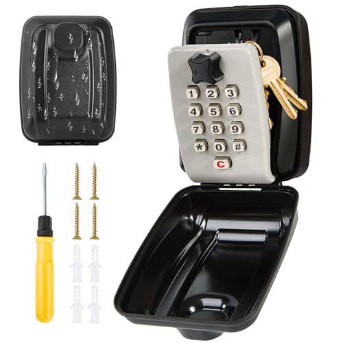 Unichefry Boîte à Clé Sécurisée Exterieur - Murale Boite a clé Étanche - Boite a Clé avec Code pour L'école de Garage à Domicile