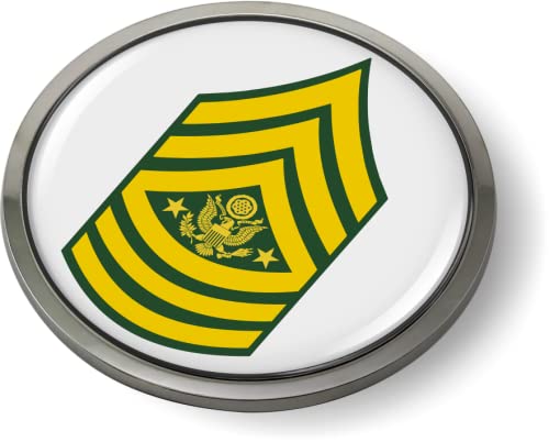 Image of US Army Rank CAR Emblem Metal Bezel - Sergeant Major of The Army E-9 (SMA) | Official U.S. Army Licensed Product, Enlisted Soldiers Insignia Chrome Badge, Sticker, made by BestLicensePlateFrames