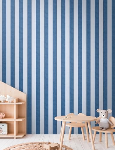 A.S. Création Lilly & Luis Non-Woven Wallpaper with Stripes in Blue - 10,05 x 0,53 m Wallpaper for Kids - 770785 - Image 2