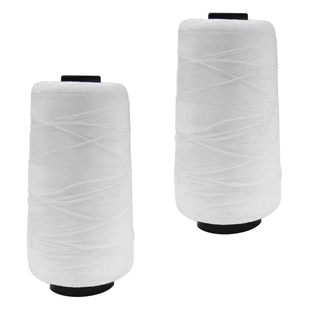 Satra Traders Silk Thread Yarn - Embroidery Crochet Knitting Lace Trim Jewellery for Embroidery, Jewellery Making Thread, Bag Making | White | Size : 0.3mm 300-400Mtr Roll