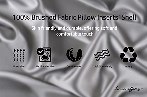 Image of Sleeping Pillow - Micro Fiber Filled Pillow /Takiya Set of 2-16x24 Inch Chacked Taupe