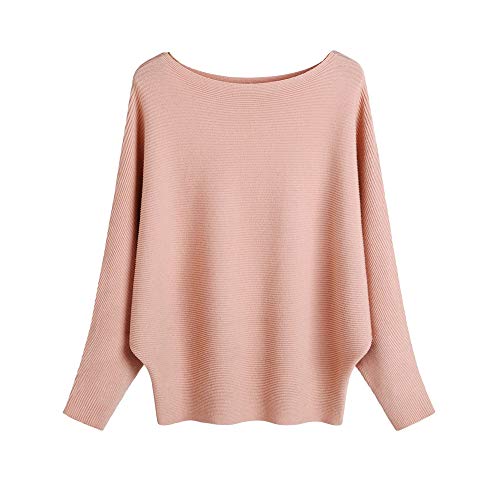 Image of EDSTAR Women Dolman Batwing Sleeves Knitted Sweaters Winter Boat Neck Pullovers Tops