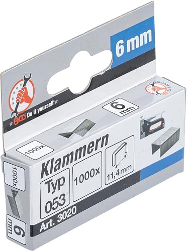 BGS Diy 3020 | Klammern | Typ 53 | 6 x 11,4 mm | 1000 Stück
