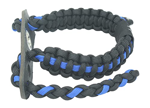 Ten Point Gear Realtree® Paracord Archery Bow Wrist Sling - 100% Full Grain Leather 550 Paracord (Thin Blue Line) #TOP1