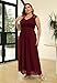 Nemidor Women's Deep- V Neck Sleeveless Vintage Plus Size Bridesmaid Formal Maxi Dress (24,Wine)