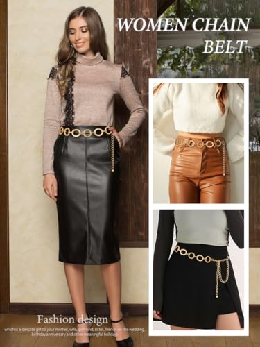 FIORETTO Chain Belts for Women Fashion Metal Waist Chain Chunky Belts for Dresses Jeans3