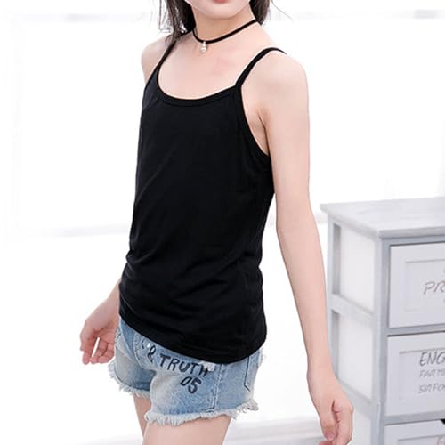 VVEEWUU 4-Pack Girls' Cotton Tank Tops Toddlers Sleeveless Undershirts Soft Basic Camisole Soft Basic Camisole for Kids4