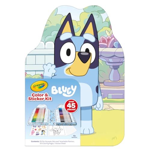 Crayola Bluey Art Kit for Kids (45pcs), Bluey Coloring Book Pages & Stickers for Kids, Arts & Crafts Set, Toys for Girls & Boys, Gift, 4+ by Crayola - Image 2