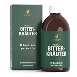 Vitactiv BITTERKRÄUTER - Bittertropfen ohne Alkohol, 200ml (117 Tage) - Erlesene Kräuter plus Cholin, Zink - Bitterstoffe Tropfen nach Hildegard von Bingen - Ohne Künstliche Zusätze, Zuckerfrei, Vegan