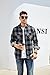 Alex Vando Mens Button Down Shirts Regular Fit Long Sleeve Casual Plaid Flannel Shirt.Grey/Black,L