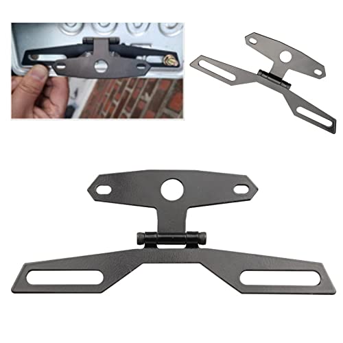 KIMISS Folding License Plate Holder Bracket,Aluminum Alloy License Plate Tail Light Holder Rear Bracket Mount for Motorcycle ATV