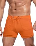 COOFANDY Herren Badeanzug Camo Quick Dry Herren Badeshorts Badehose mit Taschen,Orange,XX-Large