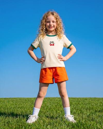 Image of Stelle Girls Graphic Tees Short Sleeve Girls Shirts Cute Tops Crew Neck Casual Basic Summer T-Shirt for Kids Teen 4-15 Years