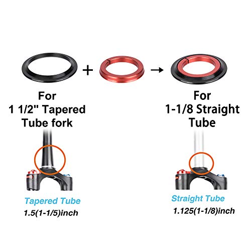 Headset, Aluminum - for Tapered Fork Straight Tube - ø44mm / ø55mm, Headset Tapered 4456ST Bearing Headset Headset top Expander for by Drfeify - Image 3