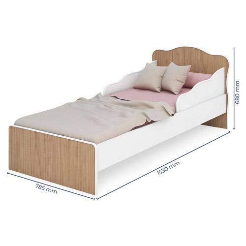 MINI CAMA BRANCO/CARVALHO-QMOVI(Cód. 849.58)